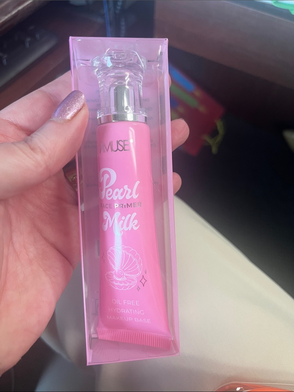 Amuse Pearl Milk Face Primer - Hydrating Pink Makeup Base